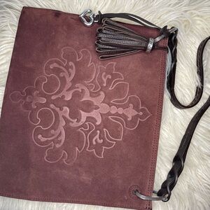 Brighton brown suede shoulder bag